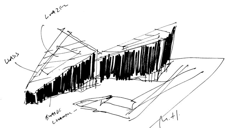 Sketch of Mann Island, Liverpool, mixed use regeneration scheme designed by architect Broadway Malyan